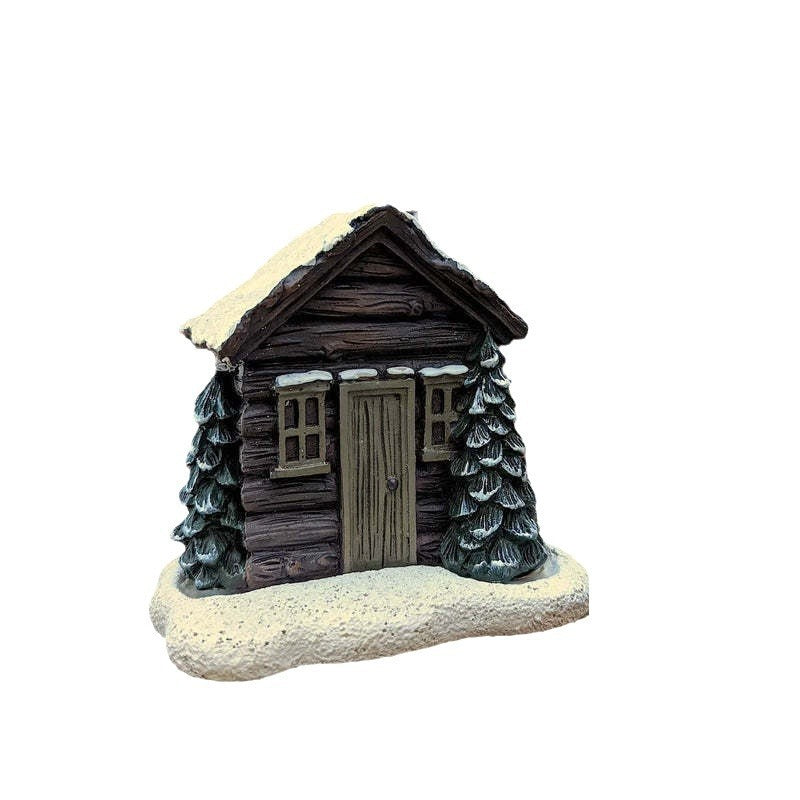 Log Cabin Incense Burner Rustic Christmas Chimney Hut Incense Cone Burner Collectible Resin Statue Table